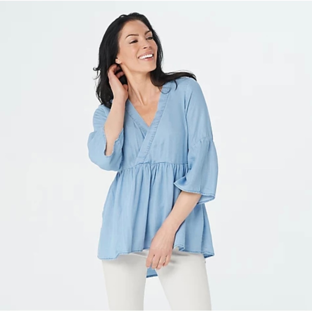 Laurie Felt V-Neck Boho Top Sz S NWT